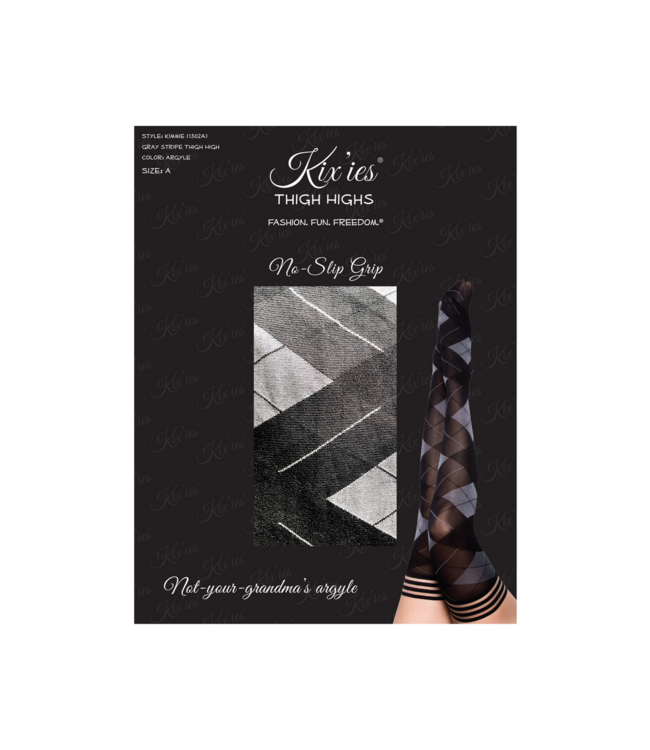 Kix'ies Stijlvolle Kousen met Anti-Slip Grip | Kimmie Dijhoog C Zwart voor Comfort en Luxe