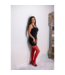 Kix'ies Monica Red Sheer Thigh Highs - Sexy Comfort with Black Seam & Heel