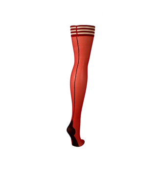 Kix'ies Verführerische Rote Overknee-Strümpfe mit schwarzer Naht – Bequem und Sexy!