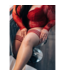 Kix'ies Chic Whitney Nude Thigh Highs with Red Band & Anti-Slip Grip