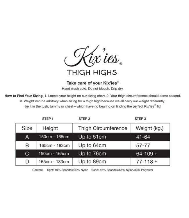 Kix'ies Schicke Nude Strumpfhalter Thigh Highs mit rotem Band & Grip