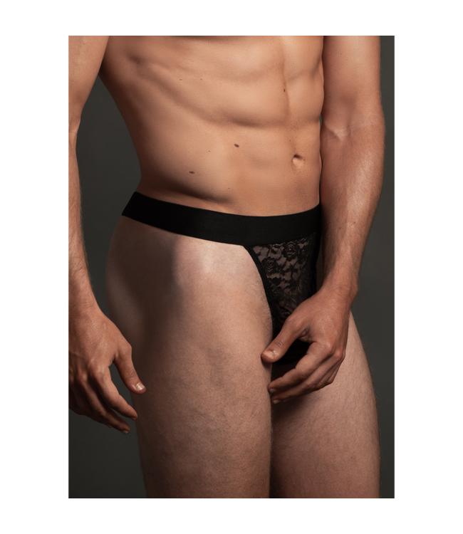 Allure Lace Thong L/XL Black | Sensual Comfort & Elegance in Sheer Design