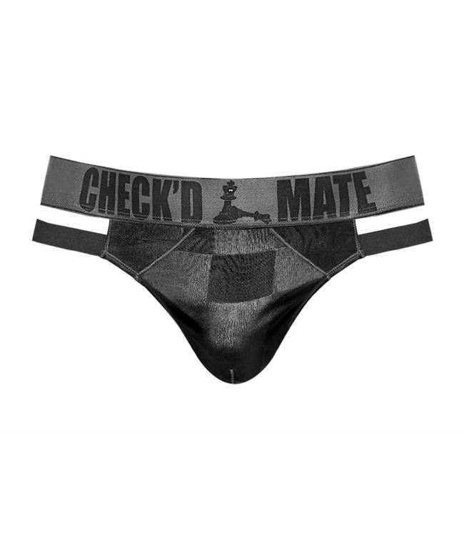 Male Power Checkered Cutout Thong S/M Black - Male Power Stylish Comfort