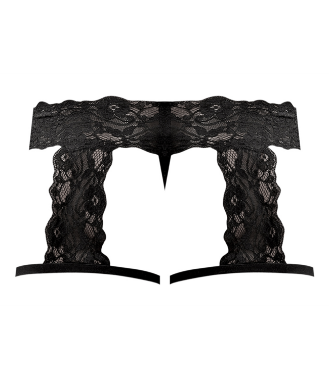 Male Power Scandal-Lace Jarretelshort met Mesh en Brede Kant – Sexy Comfort voor Jou