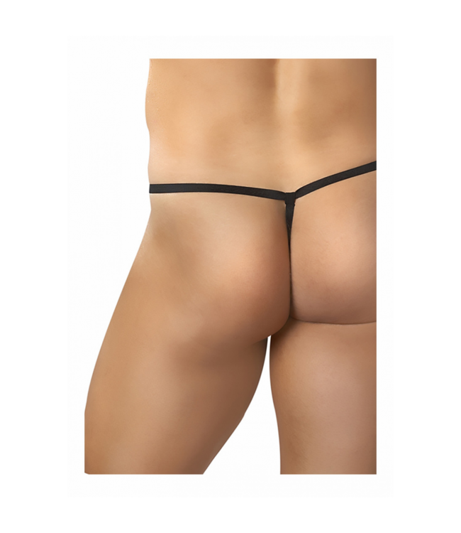 Male Power Comfortable Black Posing Strap | Nylon Spandex G-String for Male Power
