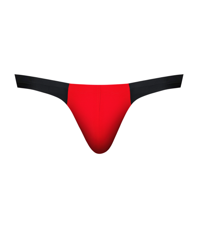 Male Power Ultra-Soft Red/Black Hot Mesh Bong Thong for Men - Sexy & Breathable
