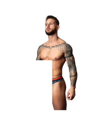 Male Power Soo Cumfy Navy Marble Thong L/XL - Comfort & Style for Men