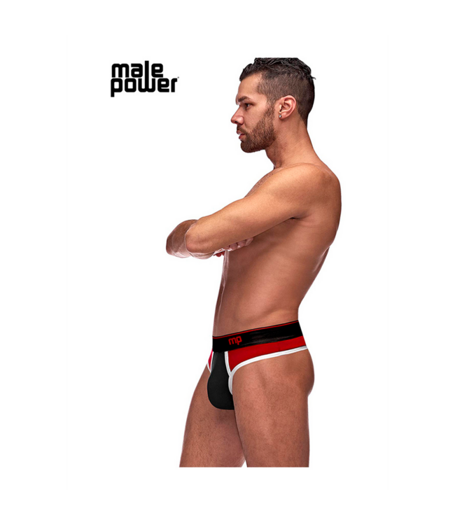 Male Power Retro Sports Panel Thong S/M Black/Red by Male Power - Comfort & Style