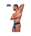 Male Power Retro Sport Panel Thong L/XL Black/Blue - Stylish Male Power Gear