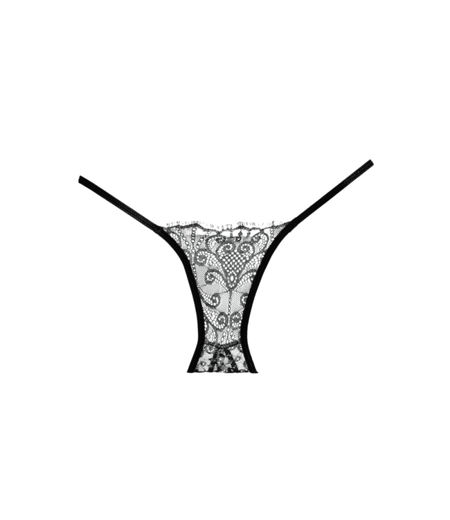 Allure Elegante Kanten Slip met Open Kruis - Zwart en Luchtig Draagcomfort