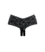 Allure Verleidelijke Kanten Booty Short Slip - One Size Zwart met Knooploze Twist