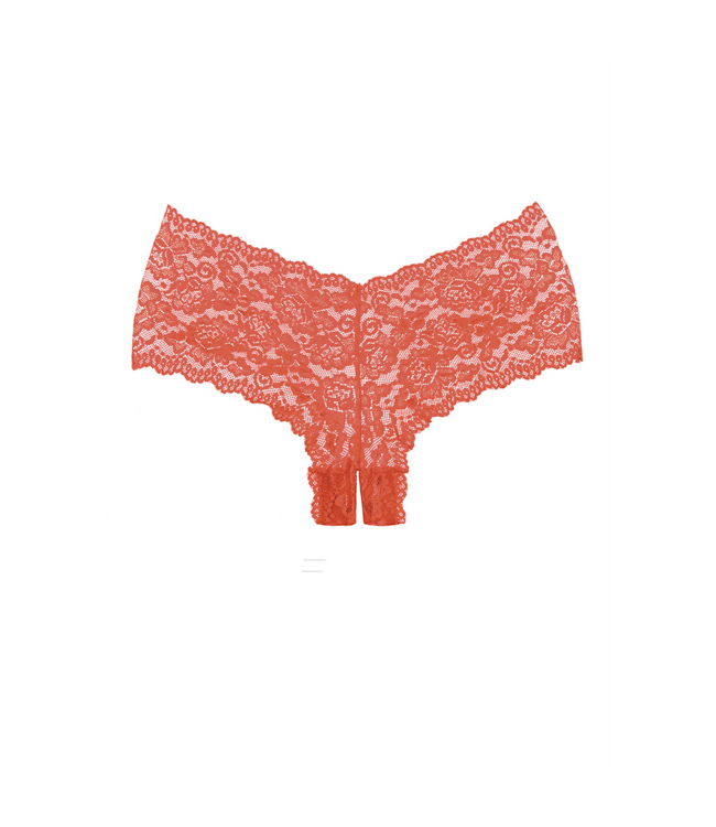 Allure Candy Apple Slip Rot | Verführerische Spitzen-Booty-Shorts in Einheitsgröße