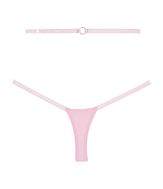 Allure Verleidelijke Luxe Kanten Mesh Tanga in Roze - Comfortabel & Chic