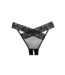 Allure Elegant Crotchless Knickers with Lace and Straps - One Size, Black