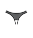 Allure Exposé Black Sheer Mesh Thong with Eyelash Lace and Bow