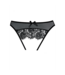 Allure Exposé Black Sheer Mesh Thong with Eyelash Lace and Bow