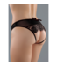 Allure Exposé Black Sheer Mesh Thong with Eyelash Lace and Bow