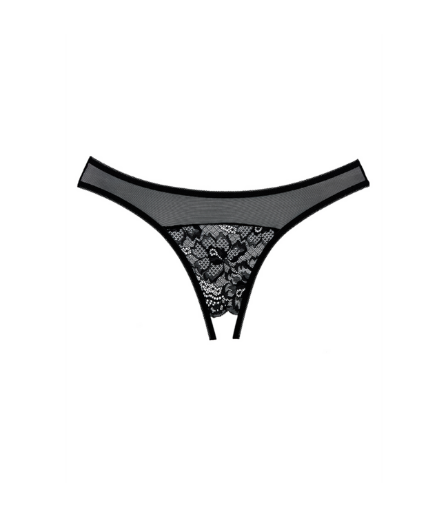 Allure Verleidelijk Just A Rumor String Zwart met Open Achterkant en Kant