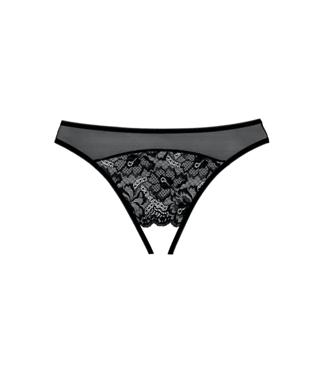 Allure Geheimnisvoller Schwarz-String mit Spitze und Netz für erotische Momente