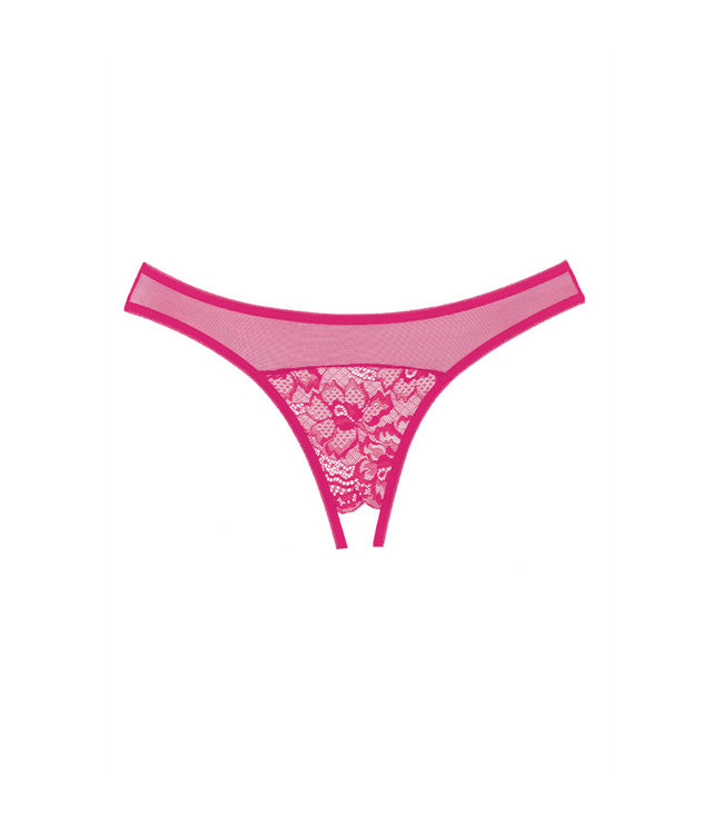 Allure Verleidelijke Open String Panty Roze – Fantasievolle Stijl met Kanten Detail
