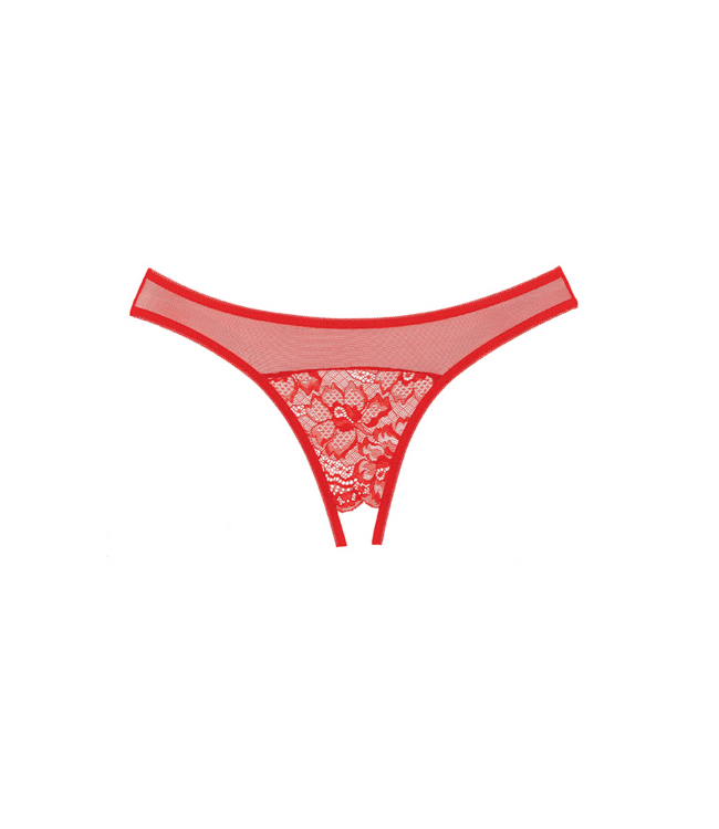 Allure Verleiding Onder de Sterren Slipje Rood - Sensuele String met Open Kanten