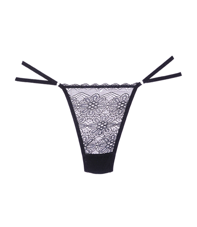 Allure Schwarzer Spitzen-Mesh-String – Sexy, stilvoll und vielseitig bequem