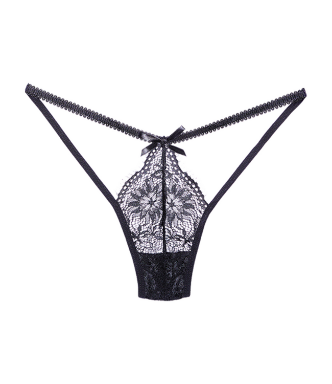 Allure Elegante Zwarte Kant String – Duurzaam en Stijlvol, Perfecte Pasvorm