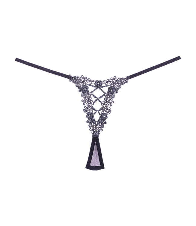Allure Verleidelijke Mesh String Zwart - Ademend en Comfortabel voor Elke Gelegenheid