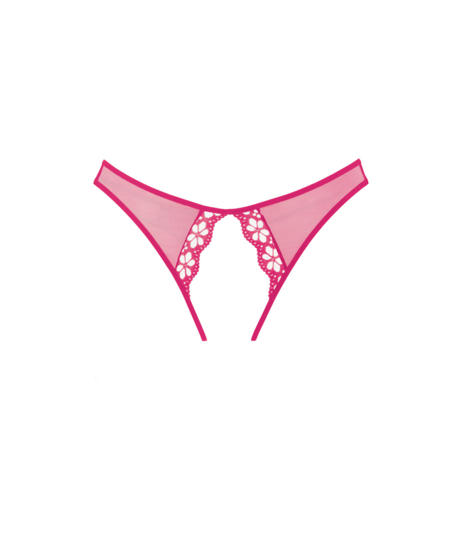 Allure Verleidelijke Panty met Bloemenkant en Speelse Uitsparingen in Roze