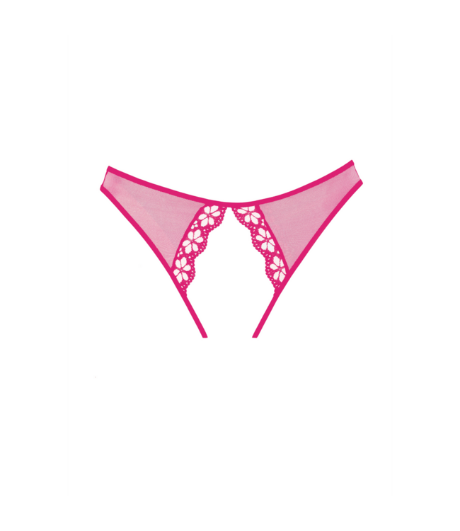 Allure Verleidelijke Panty met Bloemenkant en Speelse Uitsparingen in Roze