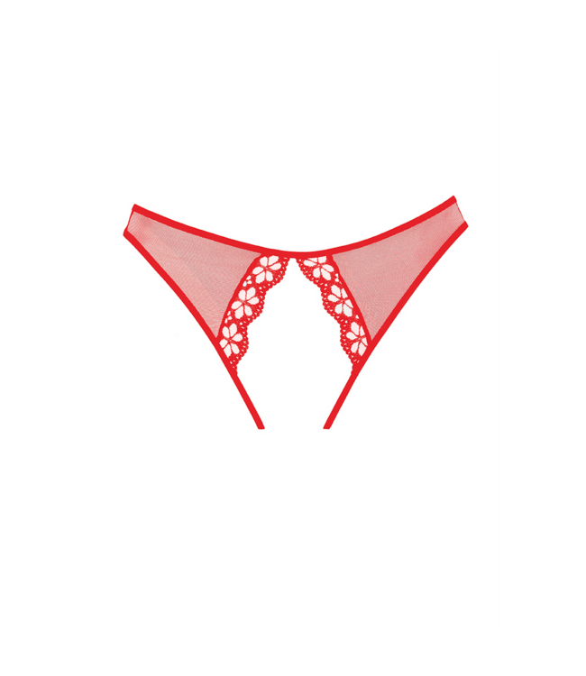 Allure Mirabelle Red Tights: Playful Mesh & Lace with Cut-Outs