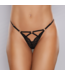 Allure Verleidelijk Zwarte Kant String met Glanzende Details | Stijlvolle Lingerie