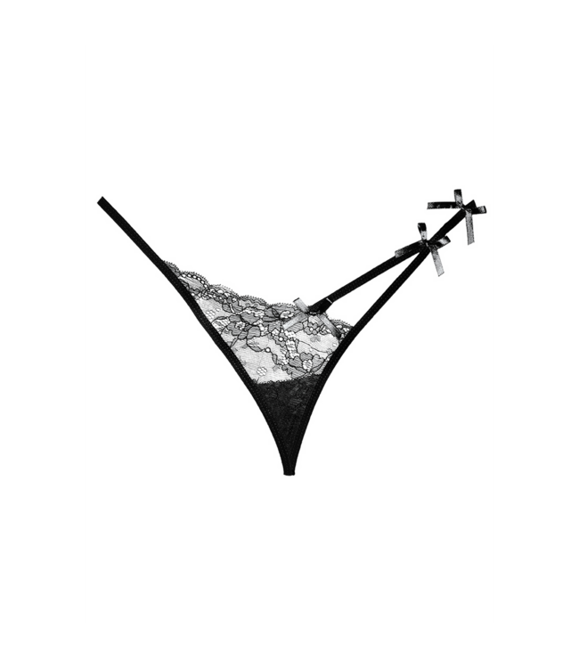Allure Eleganter schwarzer Spitzen-String für stilvolle Momente