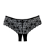 Allure Verführerischer Boy-Cut-Slip mit offener Spitze in Schwarz – Einheitsgröße