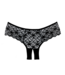 Allure Seductive Black Lace Open Crotch Briefs - One Size Sweetheart Design