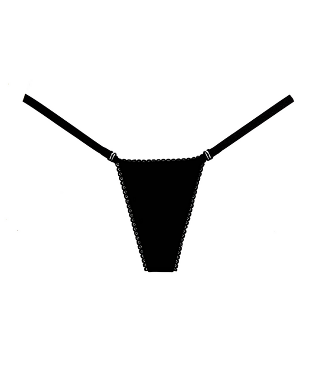 Allure Luxurious Velvet G-String with Picot Edging - One Size Fits All