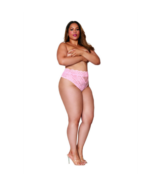 Dreamgirl Hoch taillierte Rosa Spitzenunterhose - sexy, komfortabel, feminin