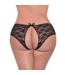 Magic Silk Lace Split Back Boy Short with Satin Bow - Sexy Elegance in Black