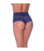 Magic Silk Verführerische Spitzen-Boyshorts mit Schlitz in Blaubeerblau S/M