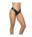Mapalé Verleidelijke Hoge Been Glanzende String in Zwart - Edgy Wetlook Lingerie