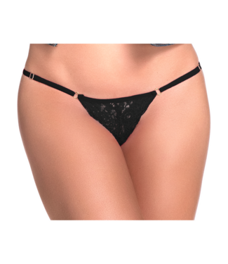 Mapalé Elegant Lace Keyhole Briefs M/L - Adjustable Black Thong Lingerie
