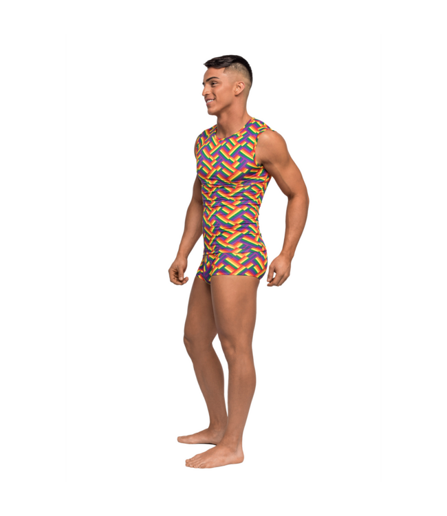 Male Power Stylish Breathable Pride Fitness Tank - Male Power Rainbow Top