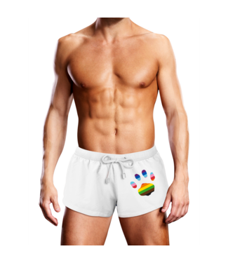 Prowler Prowler Paw Zwemshort Wit met LGBTQ Progress Pride - Comfortabel en Stijlvol