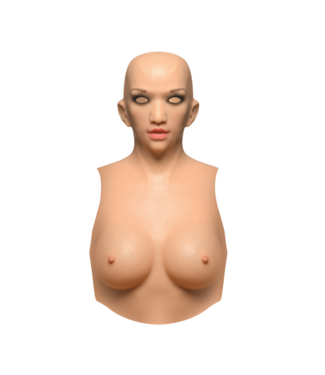 XR Brands Verleidelijke Skin Suit met Realistische C-Cup Siliconen Borsten - Elegant & Comfortabel