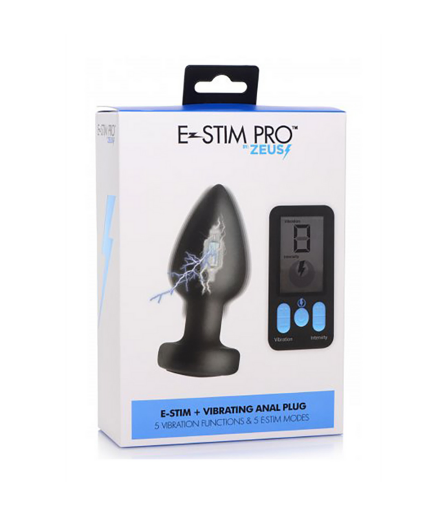 XR Brands E-Stim Pro Vibrerende Siliconen Anale Plug met Draadloze Sturing en E-Stim Functie