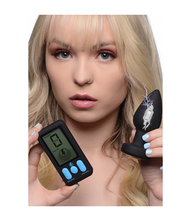 XR Brands E-Stim Pro Vibrerende Siliconen Anale Plug met Draadloze Sturing en E-Stim Functie