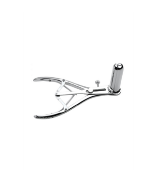 XR Brands Precision Anal Speculum with Adjustable Locking Screw - Stainless Steel