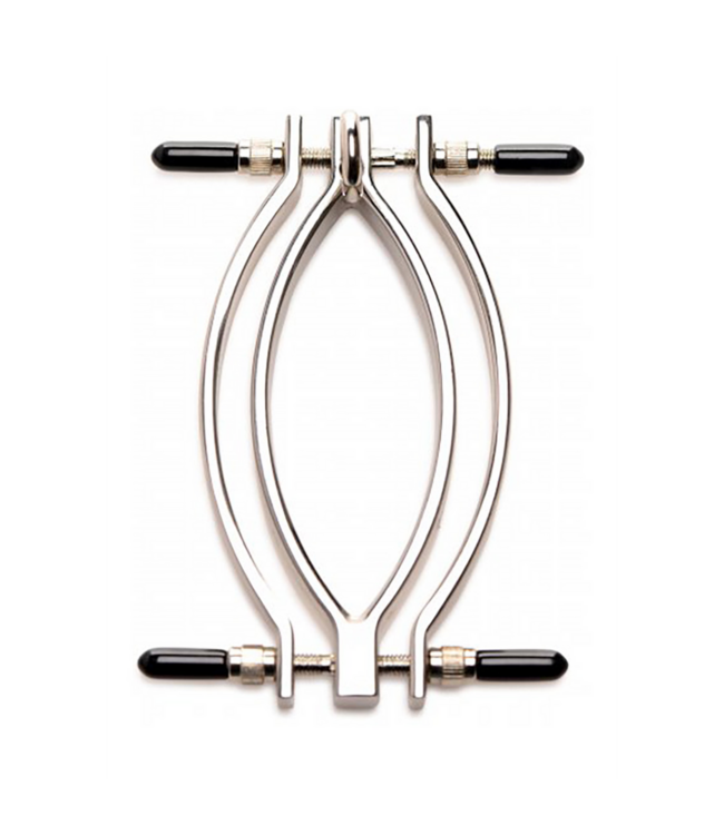 XR Brands Durable Adjustable Pussy Tugger Clamp - Strong Iron & Zinc Alloy