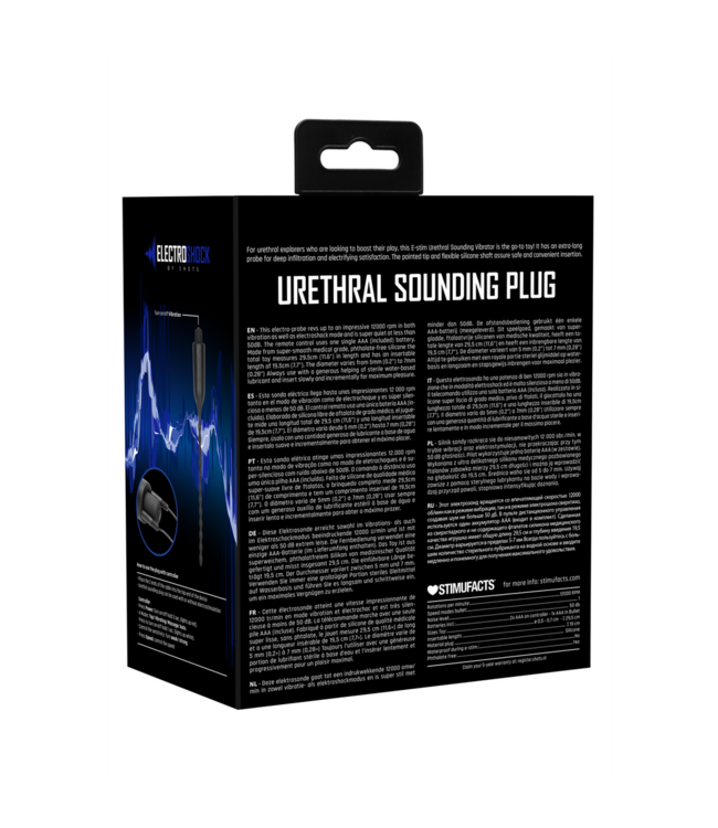 ElectroShock E-Stimulation Vibrierender Harnröhrenplug aus Silikon, 29,5 cm