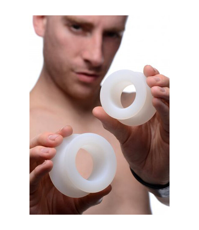 XR Brands Stretch Master Silicone Anal Ring Set – 2 Sizes for Comfort & Play